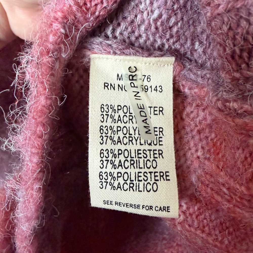 FRNCH Paris Women’s Pink/Purple Ombre Knit Buttoned Cardigan Size Medium - Picture 4 of 6